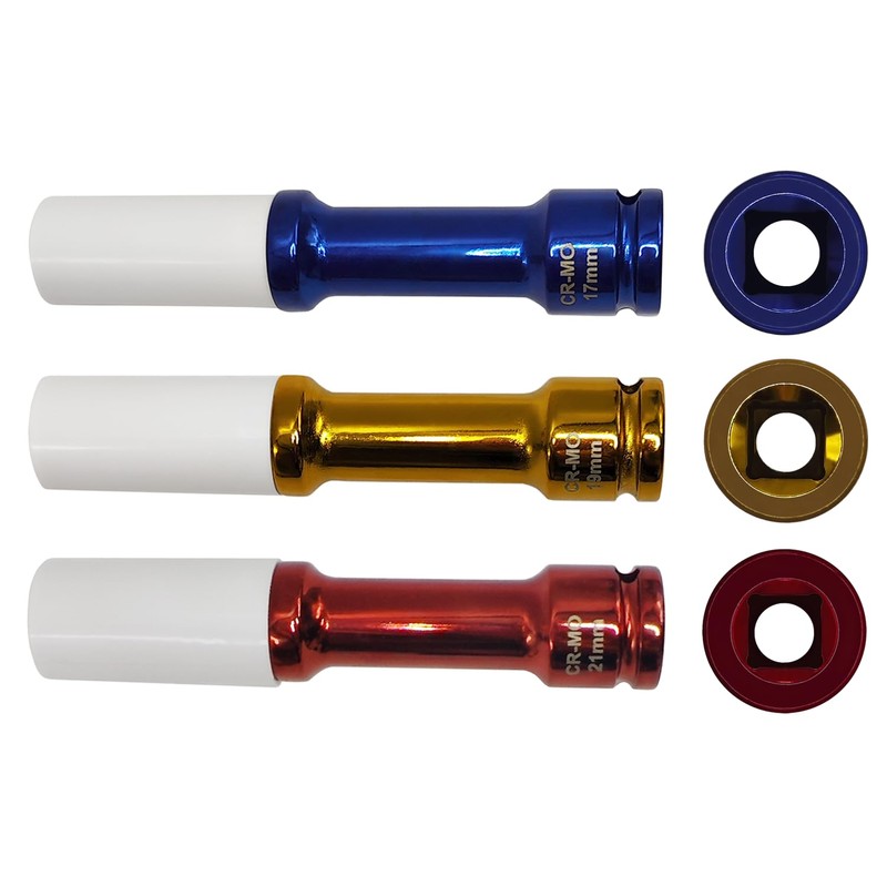 JEUCLEL 3Pcs Lug Nut Socket Set 1/2" Drive Impact Tools,