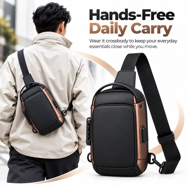 Men’s Sling Bag for Daily Commute – Oxford Crossbody Chest