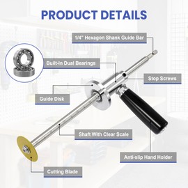 Liznkjious Pvc Pipe Cutter,Inside Pipe Cutter for Pvc Pipe with Diamond Grit Wheels and Handle,7" Adjustable Cutting Depth for 1-1/2" to 8" PVC ABS Pipes,1/4" Hex Shank for All Drills & Impact Drivers