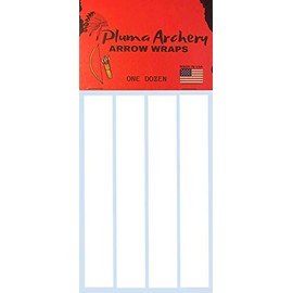 Pluma Archery Arrow Wraps Cut for Small Diameter Archery Shafts 5MM 0.204 Inch ID Arrows with Max Outside Diameter (OD) of 0.280 Inches Length 6 Inches Quantity - 12 (White)