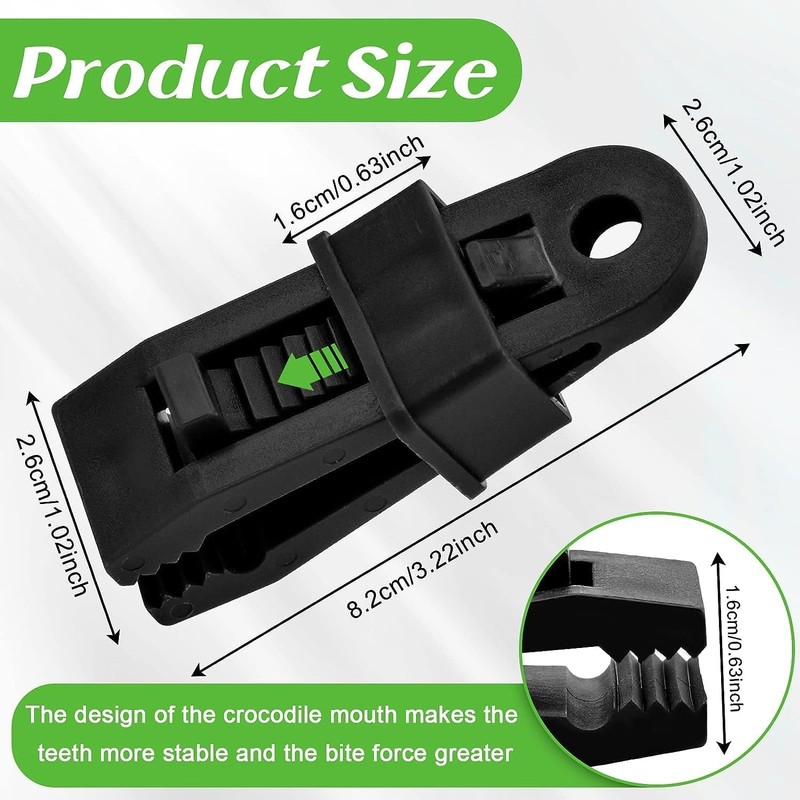 WEZCHUGHAOL Adjustable Heavy Duty Lock Grip, 20Pcs Tarp Clips Tent