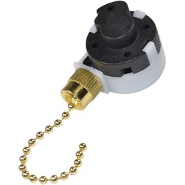 HQRP Ceiling Fan Switch Compatible with Zing Ear ZE-268S2, Sun-Lite SL-A-200C, Shine Top LS-102, Wu Pin LJY-280A, Westinghouse 77288 3-Speed 4-Wire Pull Chain Fan Light Switch, UL Listed