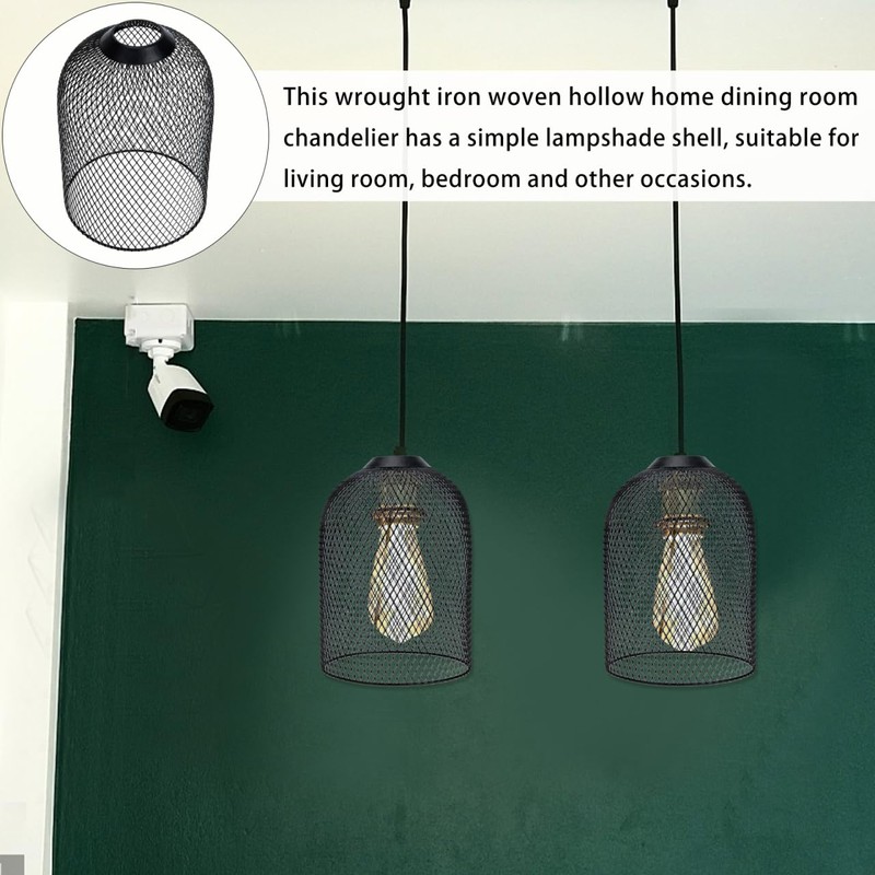PRETYZOOM Birdcage Chandelier Lamp Shades Black Elegant Light for Home