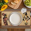 Black Women Placemats Set of 6, African Ethnic Dress Tribal