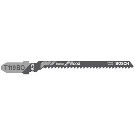 Bosch Professional T 119 BO Basic Jigsaw Blades. for Soft Wood, Curved Cuts, Jigsaw Accessories, Pack of 100