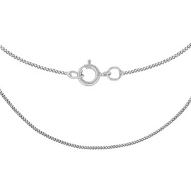 Carissima Gold Women's 9ct (375) Gold 0.8mm Diamond Cut Curb Chain, White Gold, White Gold