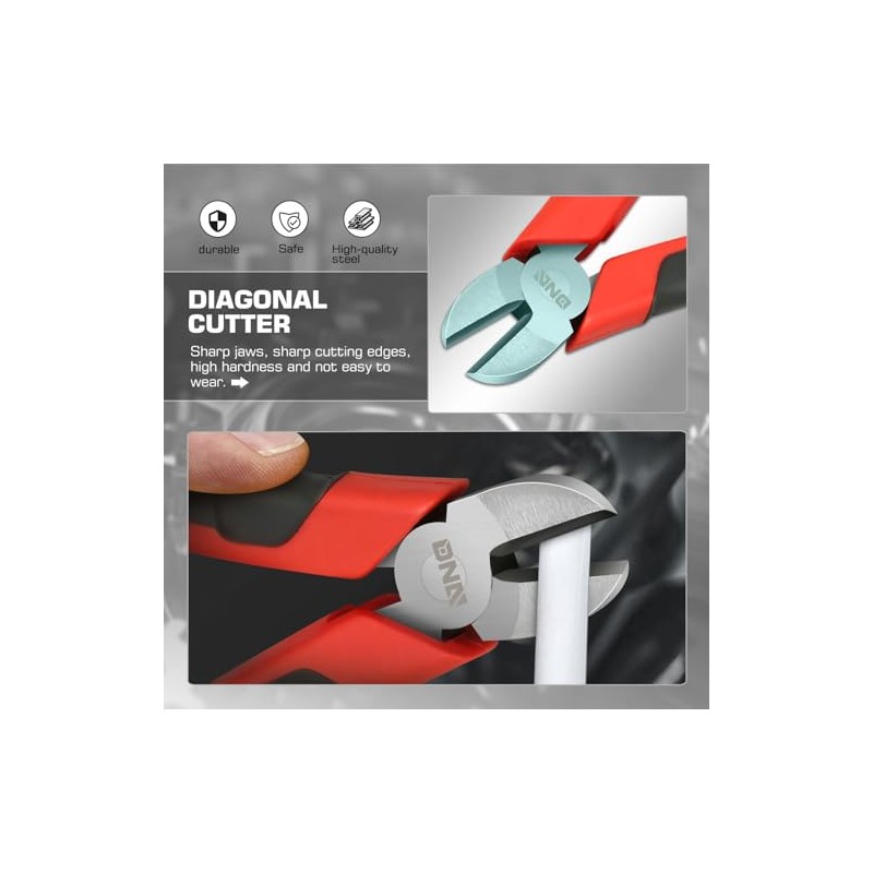 DNA Motoring Juego de Alicates 3 Piezas Linesman 6.5 Pulgadas