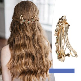 4 pasadores franceses elegantes con diseño de flores, clip de metal para decoración del cabello, broches para el pelo, regalo para mujeres y niñas, dama de honor