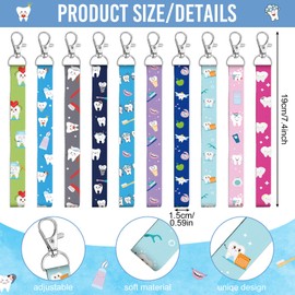Equsion 30 Pcs Dental Gifts Bulk Dental Assistants Recognition Weeks Lanyard Keychains Gifts Lovely Key Rings for Dentist Dental Patients Dental Assistants for Birthday Graduation Party Supplies