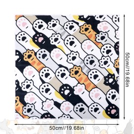 Cat Wrap for Grooming, 19.68x19.68 Inch Soft Cat Swaddle Wrap Multifunctional Self-Adherent Cat Restraint Wrap for Nail Clipping Anti-Bite & Anti-Scratch Pet Calming Blanket for Cats up to 9 Pounds