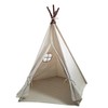Laylala® Teepee Tent.India Teepee-Embroidery Elephant-Preassemble.5 Poles Design(Light Brown Color)