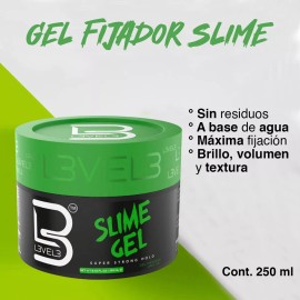 L3vel3 Gel Fijador Para Cabello Level 3 Slime Fuerza Y Brillo 250ml