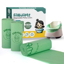 60 Count Potty Liners for Toddlers & Pets – OK Compost Certified Travel Potty Bags - 5 Liters Leak-Proof Disposable Potty Training Bags for Potty Seat