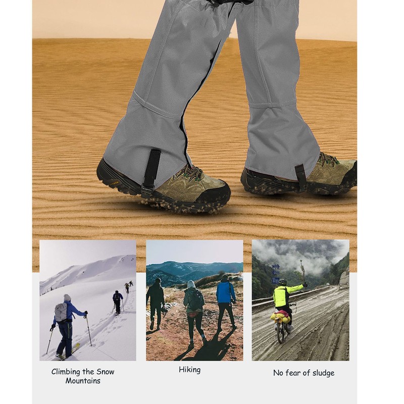 One Pair Snow Leg Gaiters Waterproof Unisex 600D Ripstop Oxford