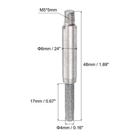 PATIKIL 5pcs 4mm Diamond Chainsaw Sharpener Grinding Polishing File Tool for Hand Crank Chainsaw Silver