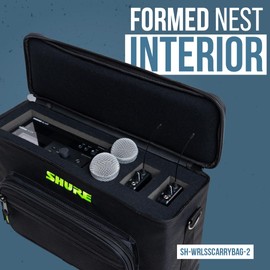 Shure by Gator Padded Carrying Bag that Holds Up to 2 Wireless Mic Systems; (SH-WRLSSCARRYBAG-2)