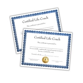 Life Coach Certificate of Completion Award 5pk Linen Paper 8.5x11” to Frame Wellness Health Certification of Achievement License Course Natural
