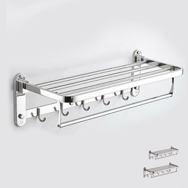 Kimming Multipurpose Foldable Bathroom 2-tier Towel Rack Towel Rack 60cm
