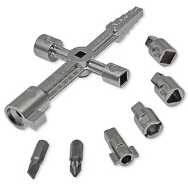 MULTIPICK Universal Key Set [Magnetic Attachments] Control Cabinet Key – Multifunctional Key Mini – 10 Profiles Including Adapter – Universal Square Key – 3 Sided Key