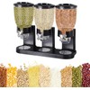 Generic Triple Food Dispenser Cereal Containers Storage Container Dispenser Countertop