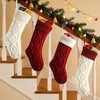 2 Pack 18" Christmas Stockings, Large Knit Socks, Ivory