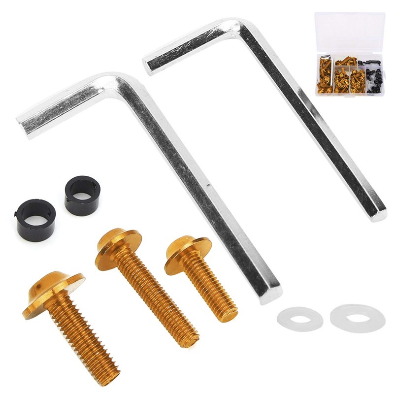 Fairing Bolts Kit, ABS+Aluminum 158Pcs/Set Universal Fairing Bolts Gasket Wrench