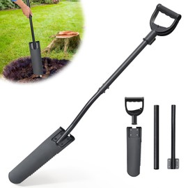 Spade Shovel,15 inch Long Narrow Spade, Heavy Duty Garden Trench Shovel for Digging,Trenching, Planting,Scraping, Edging with Cutting Blade, D Handle, Foot Rest Pedal, 45 Inches Drain Spade