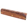 Govinda Wooden Coffin Incense Burner - 12" Sun Moon Star