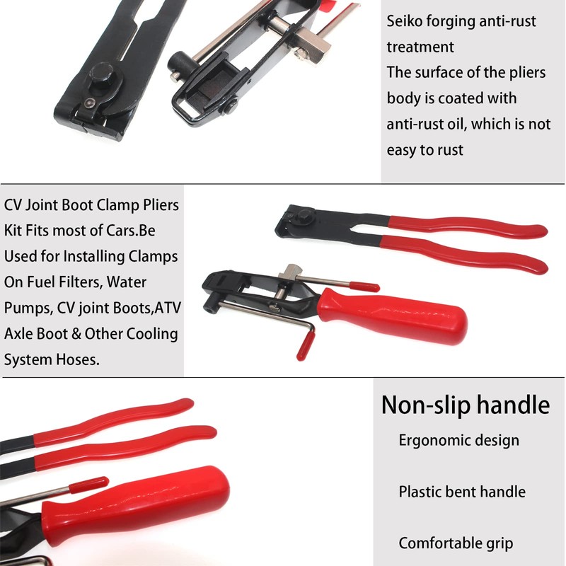 RUITONDA 22-Piece Universal CV Joint Boot Clamp Pliers Kit with