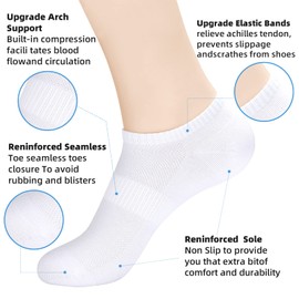 ATBITER Ankle Socks Women's Thin Athletic Running No Show Low Cut Lightweight Socks 6/10-Pairs