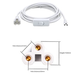 SinLoon 11FT US Plug Power Cords with On/Off Switch 3-Core LED Integrated Lights Connector Power Cable for LED T5 T8 Light Tube Integrated LED Light Fixture Extension Cable (3.4m US SW)