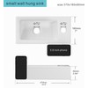 J-FAMILY Small Wall Mount Bathroom Sink Rectangle Ceramic Mini Vessel