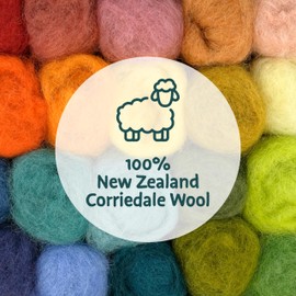 Woolbuddy Roving de lana – 60 colores para fieltro de aguja – Fibra de lana suave multicolor para fieltro húmedo y seco, kit de fieltro para adultos y principiantes