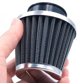 ANCLLO 38mm Motorcycle Air Intake Filter Kit Universal Air Intake for Car Scooter Moped Scooter ATV Dirt Bike Air Filter High Flow (Black)