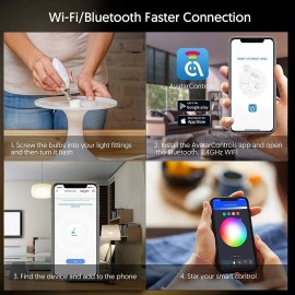 AvatarControls 2 pack E12 Smart Bulb 5W LED Candle Light Bulb Works with Alexa & Google