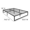 Flash Furniture Bentley 14" Metal Platform Bed Frame - Black