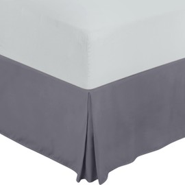 Utopia Bedding Valance Sheet Single - Soft Brushed Polyester-Microfibre - Pleated - Fits Under the Mattress & Down to the Floor - Base Bed Skirt (Grey)