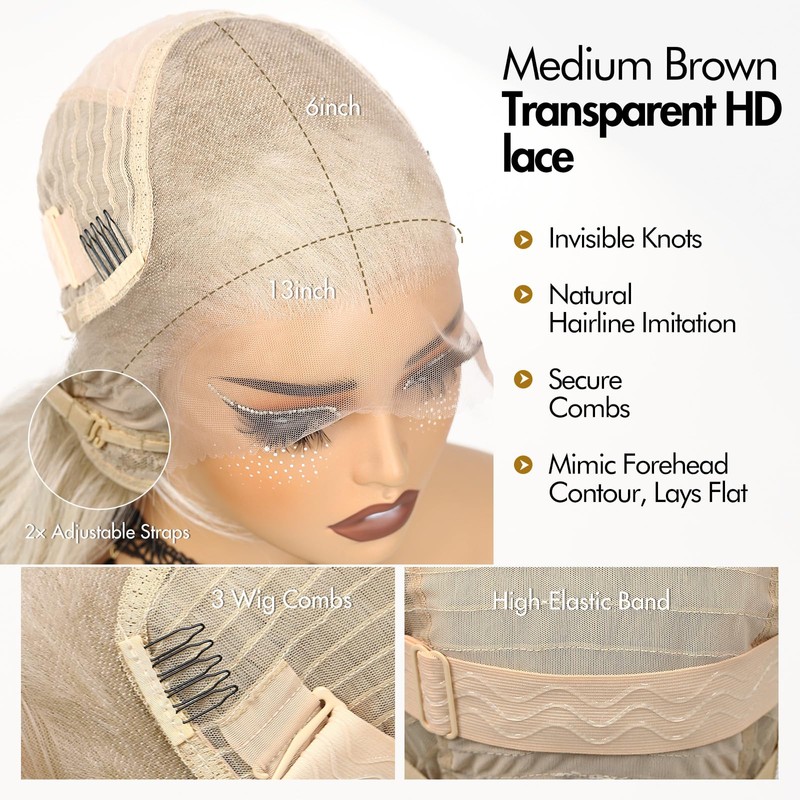 13X6 Lace Front Layered Wavy Wig (Blonde T127)