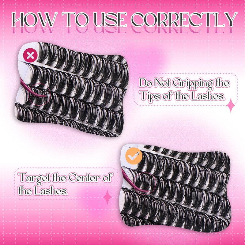 FADLASH Cluster Lashes D Curl Wispy Individual Lashes DIY Eyelash