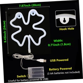 Operitacx Neon LED Schild Kleeblatt Wanddekoration Für Schlafzimmer Und Partys USB Betrieben Sanfte Beleuchtung Unzerbrechliches Neonrohr Für Bars Und Fotografie