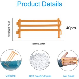 Horse Fence Toy, 40 Pieces Horse Corral Fencing Accessories, Paddle, Plastic Farm Fence for Barn Stable Farm Animal, Educational Gift, Micro Landscape Decoration