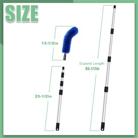 Memrita Gutter Cleaning Brush,Roofing Guard Cleaner Tool from The Ground with Telescopic Extendable Pole for Removing Leaves and Debris (Blue)