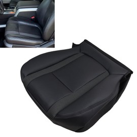 Slakerbe Front Driver Side Bottom Seat Cover, Microfiber Leather Perforated Bottom Seat Cushion Cover Charcoal Black Compatible with Ford F150 Raptor SVT 2010 2011 2012 2013 2014