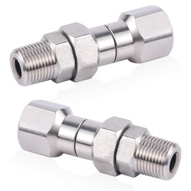 Gosknor 2pcs 3/8" NPT Pressure Washer Swivel Fitting, Stainless Steel 360°Kink-Free Rotating Connector 5000 PSI High-Pressure Adapter for Gun and Hose