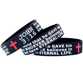 3 of John 3:16 Scripture Silicone Wristbands