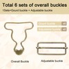CooBigo 6 Sets 1-1/2" Overall Buckles Replacement, Suspender Buckle Metal