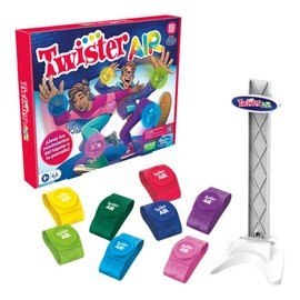 Hasbro Twister Aire Juego de Equilibrio con aplicación de Realidad Aumentada con Bandas de muñecas y Tobillos para Adultos, y niños y niñas a Partir de los 8 años para 1 o más Jugadores