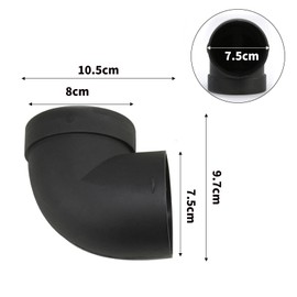 HAPPOW Car Heater Vent Duct, 75 mm Plastic Air Duct Pipe, Elbow Pipe Angle Heating Guide Pipe, Auxiliary Heater Air Outlet Connection for Efficient Auxiliary Heater Ventilation