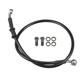 Motoforti Universal Brake Line Hose for Motorcycle ATV Dirt Bike Motocross Braided Hydraulic Brake Line Oil Hose 70cm Durable Metal Black Silver 1 Set