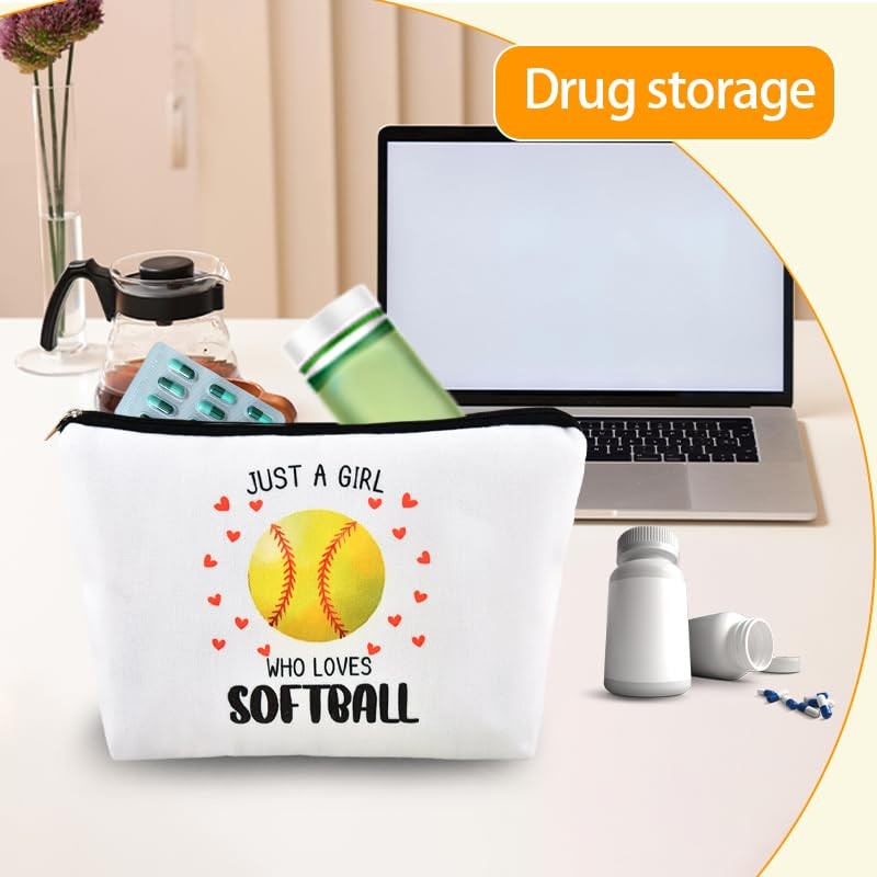 Softball Makeup Bag for Women Girls Sports Lovers Softball Gifts